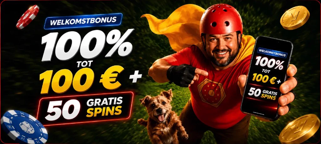 VegasHero App: 100% tot &euro;100 + 50 free spins